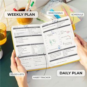 Planner Daily– Undated Agenda & Daily Calendar to Boost Productivity